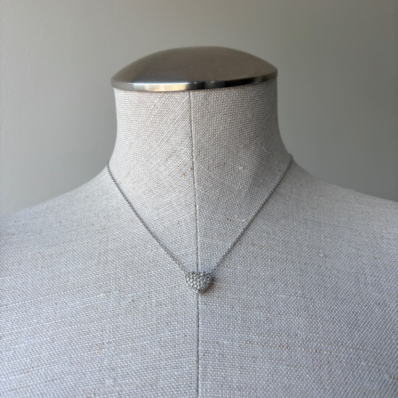 Swarovski Reversible Heart Crystal Pave Slider Pendant Silver-Tone Rhodium - Picture 4 of 10